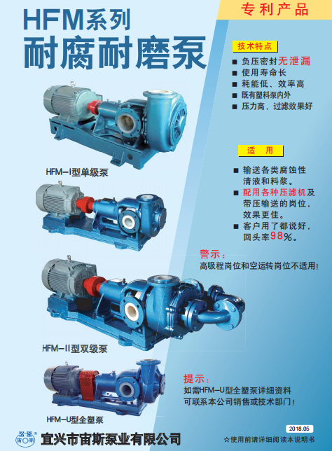 HFM系列壓濾機(jī)專用泵說(shuō)明書